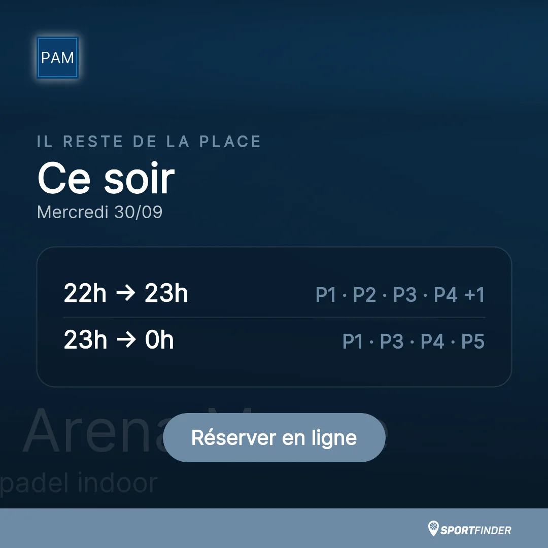 Le même visuel au format carré, en thème sombre aux couleurs du club
